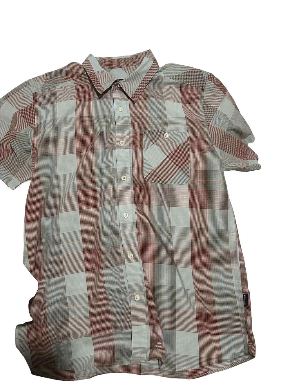 Patagonia Men's Short Sleeve Plaid Button-Down Shirt Organic Cotton, Size Medium
